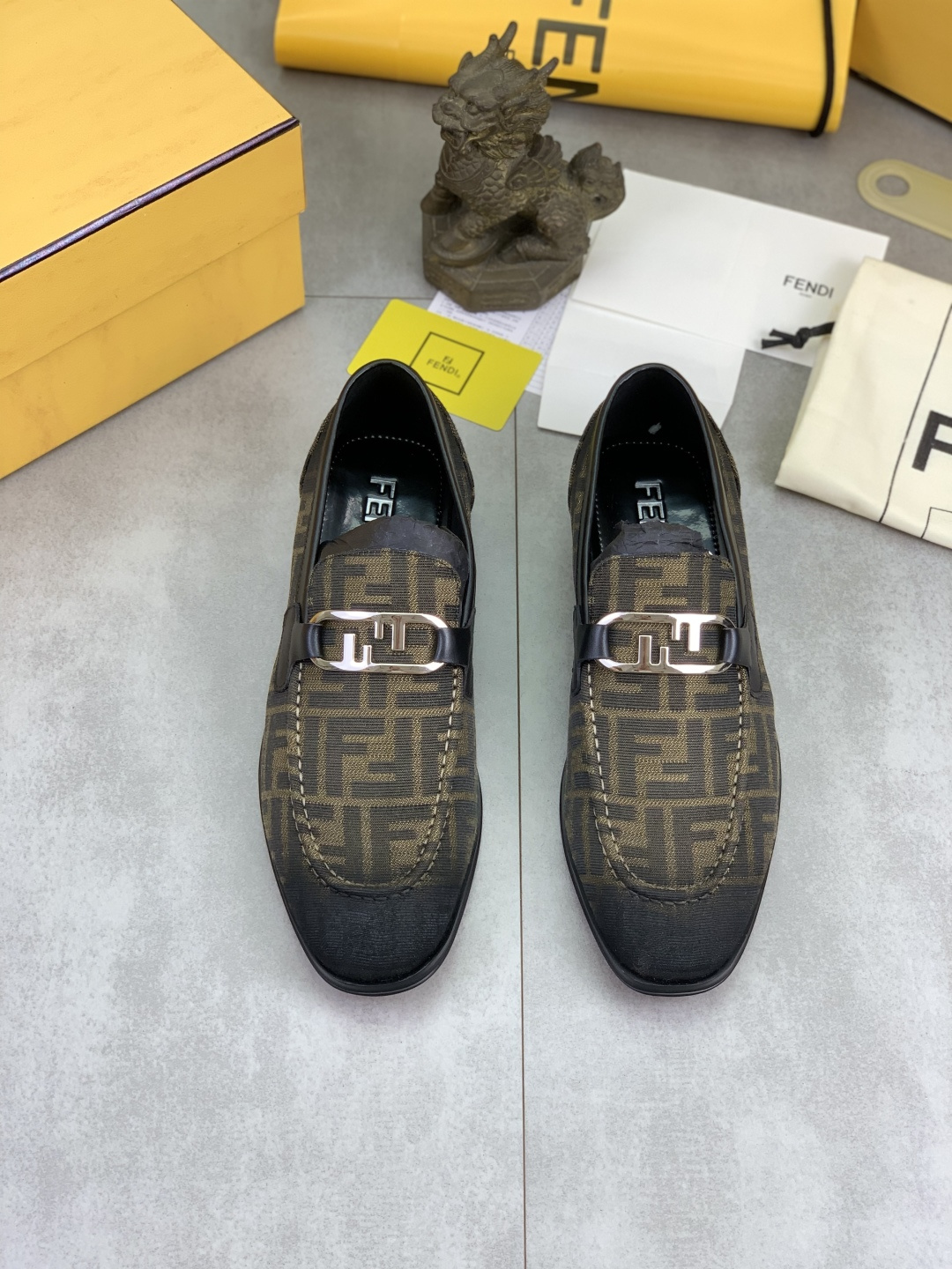 Cheap Fendi Leather shoes For Men in 234324, $105 USD- [IB234324] - Replica Fendi Leather shoes For Men
