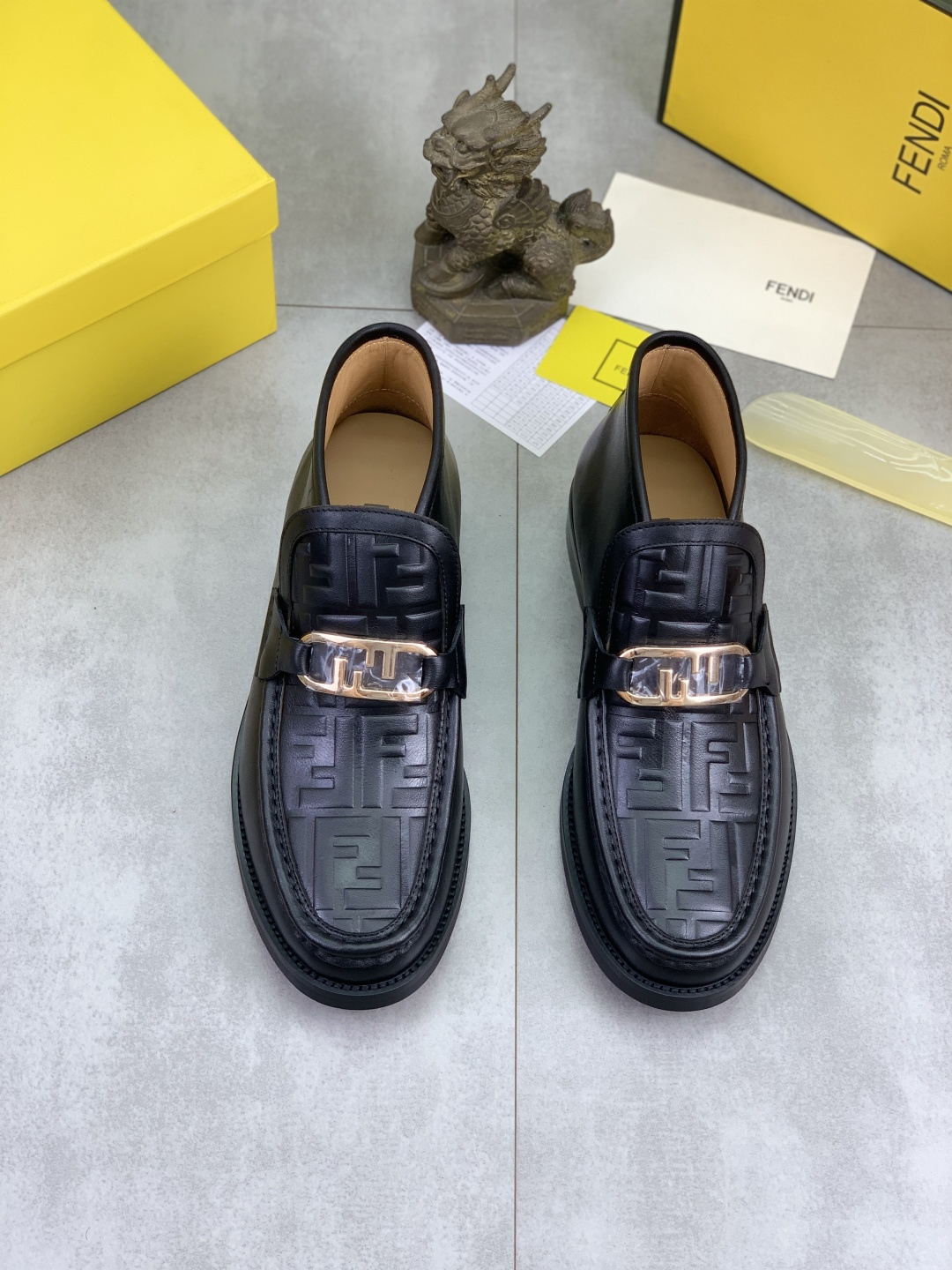 Cheap Fendi Leather shoes For Men in 234359, $105 USD- [IB234359] - Replica Fendi Leather shoes For Men