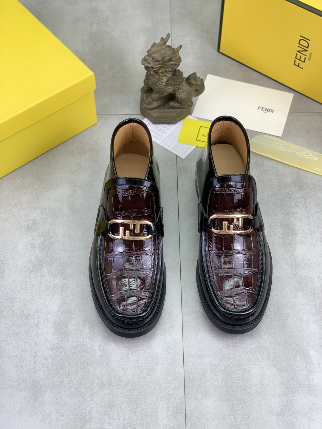Cheap Fendi Leather shoes For Men in 234362, $105 USD- [IB234362] - Replica Fendi Leather shoes For Men