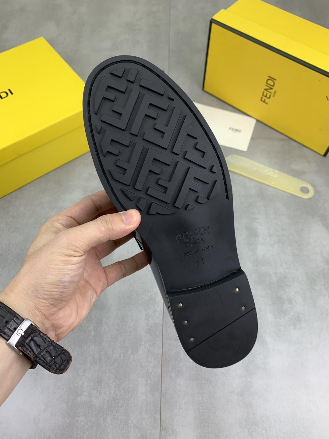 Cheap Fendi Leather shoes For Men in 234362, $105 USD- [IB234362] - Replica Fendi Leather shoes For Men