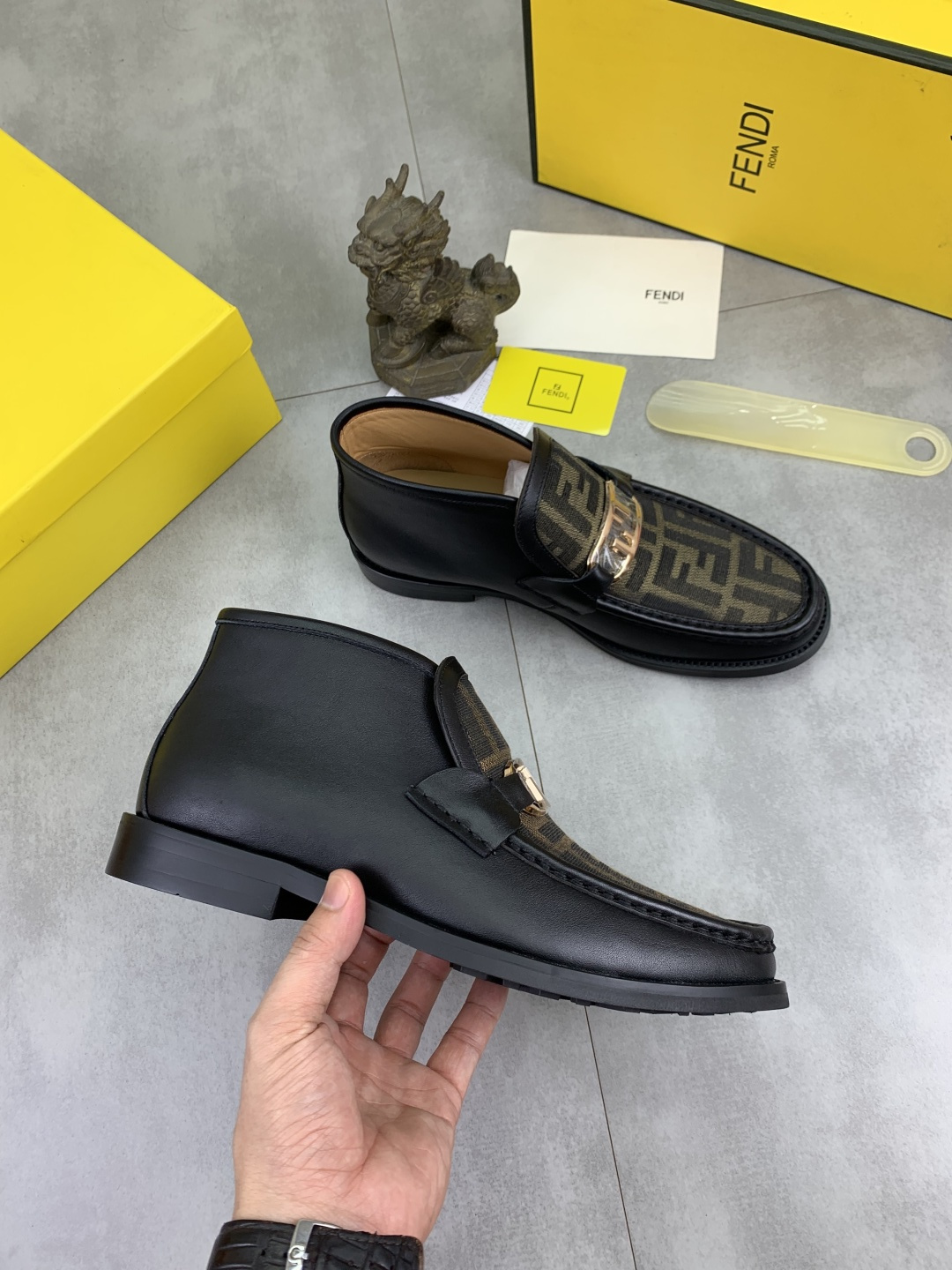 Cheap Fendi Leather shoes For Men in 234364, $105 USD- [IB234364] - Replica Fendi Leather shoes For Men
