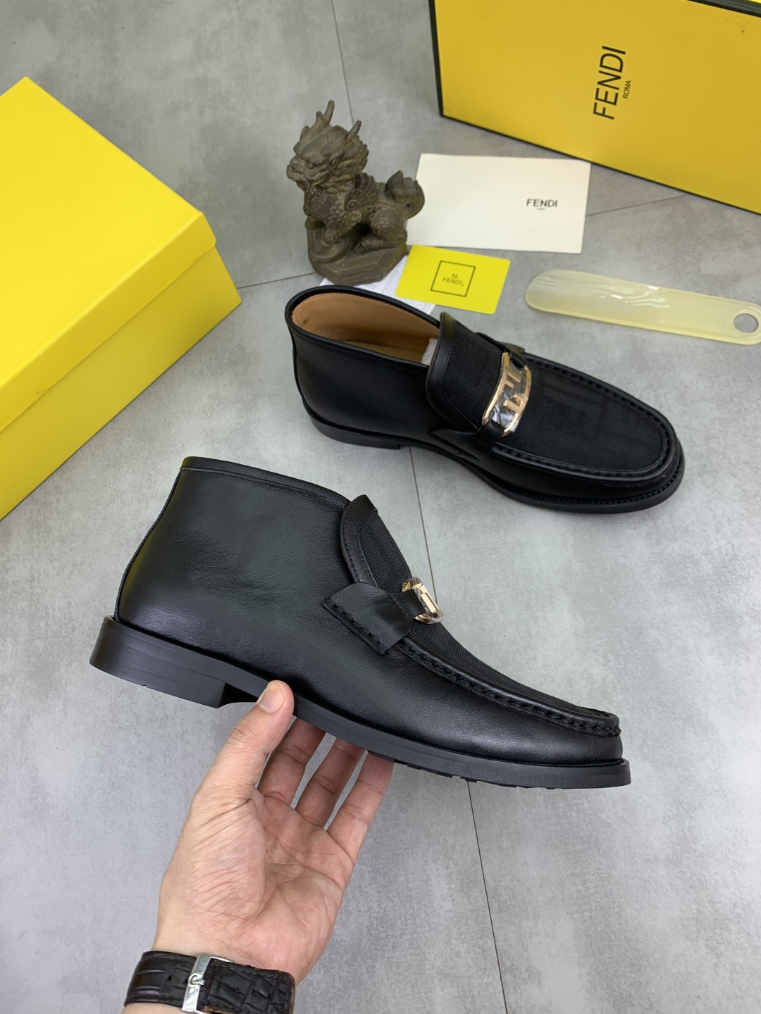 Cheap Fendi Leather shoes For Men in 234365, $105 USD- [IB234365] - Replica Fendi Leather shoes For Men