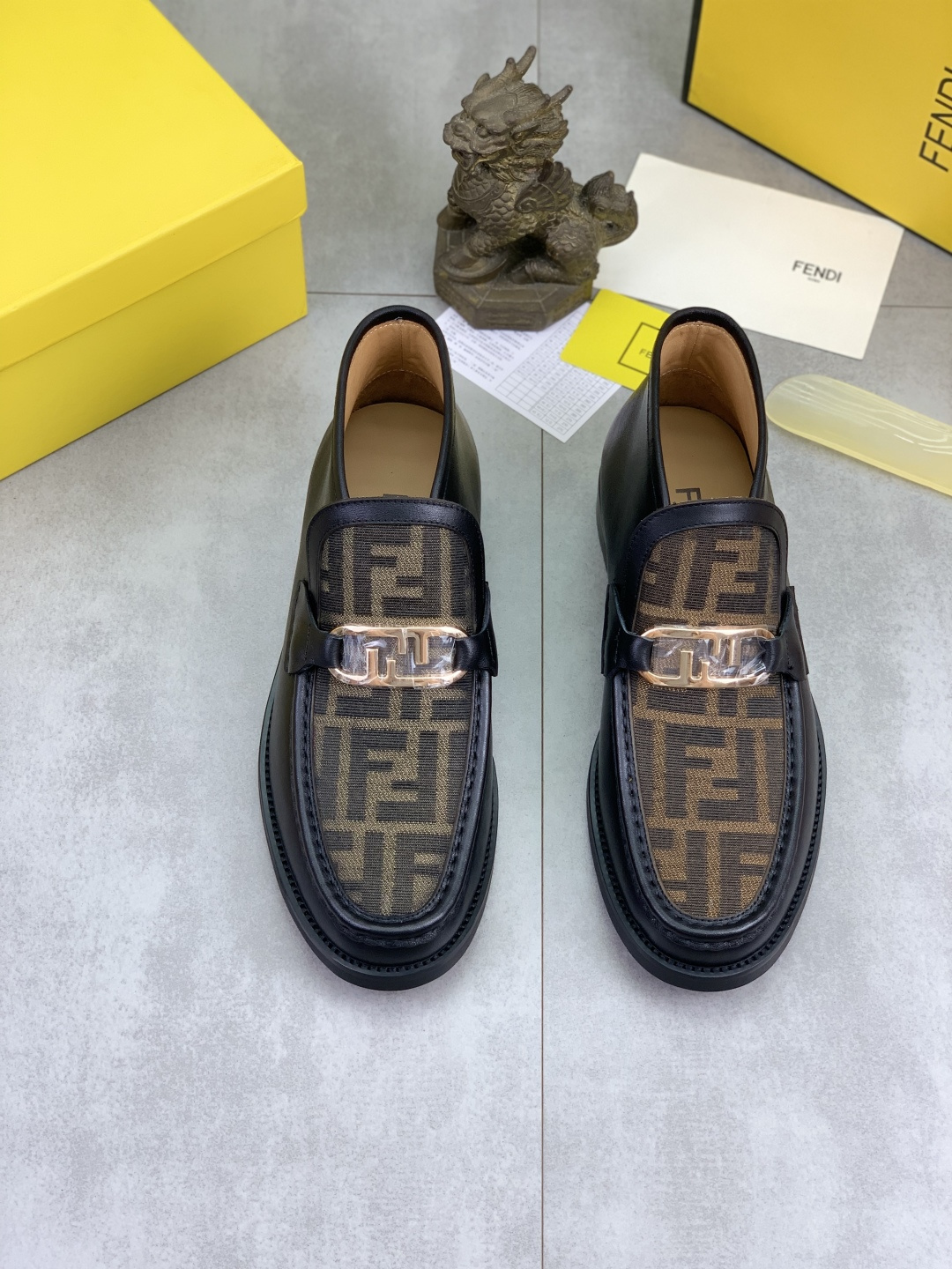 Cheap Fendi Leather shoes For Men in 234366, $105 USD- [IB234366] - Replica Fendi Leather shoes For Men
