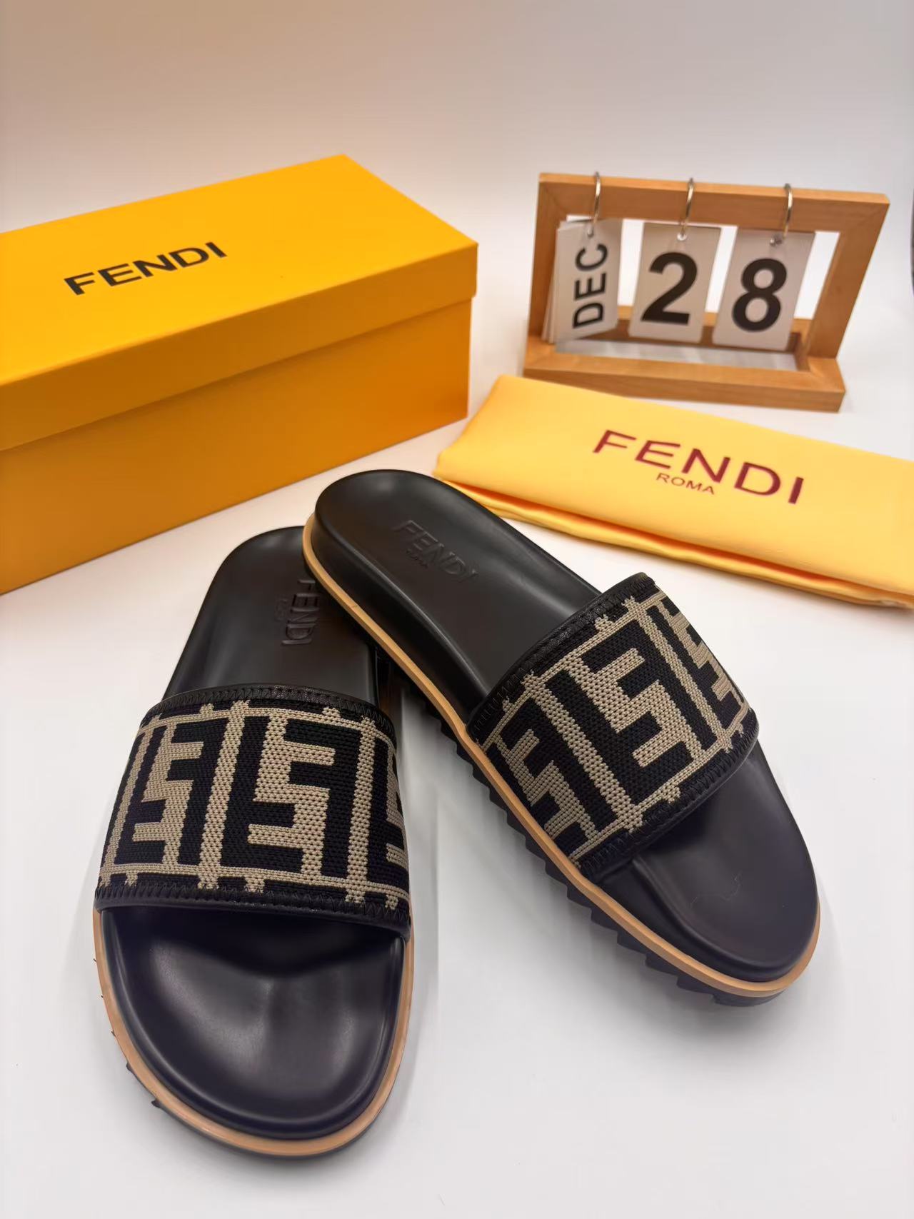 Cheap Fendi Slippers For Men Fendi Slides For Men in 234392, $50 USD- [IB234392] - Replica Fendi Slippers And Sandals For Men