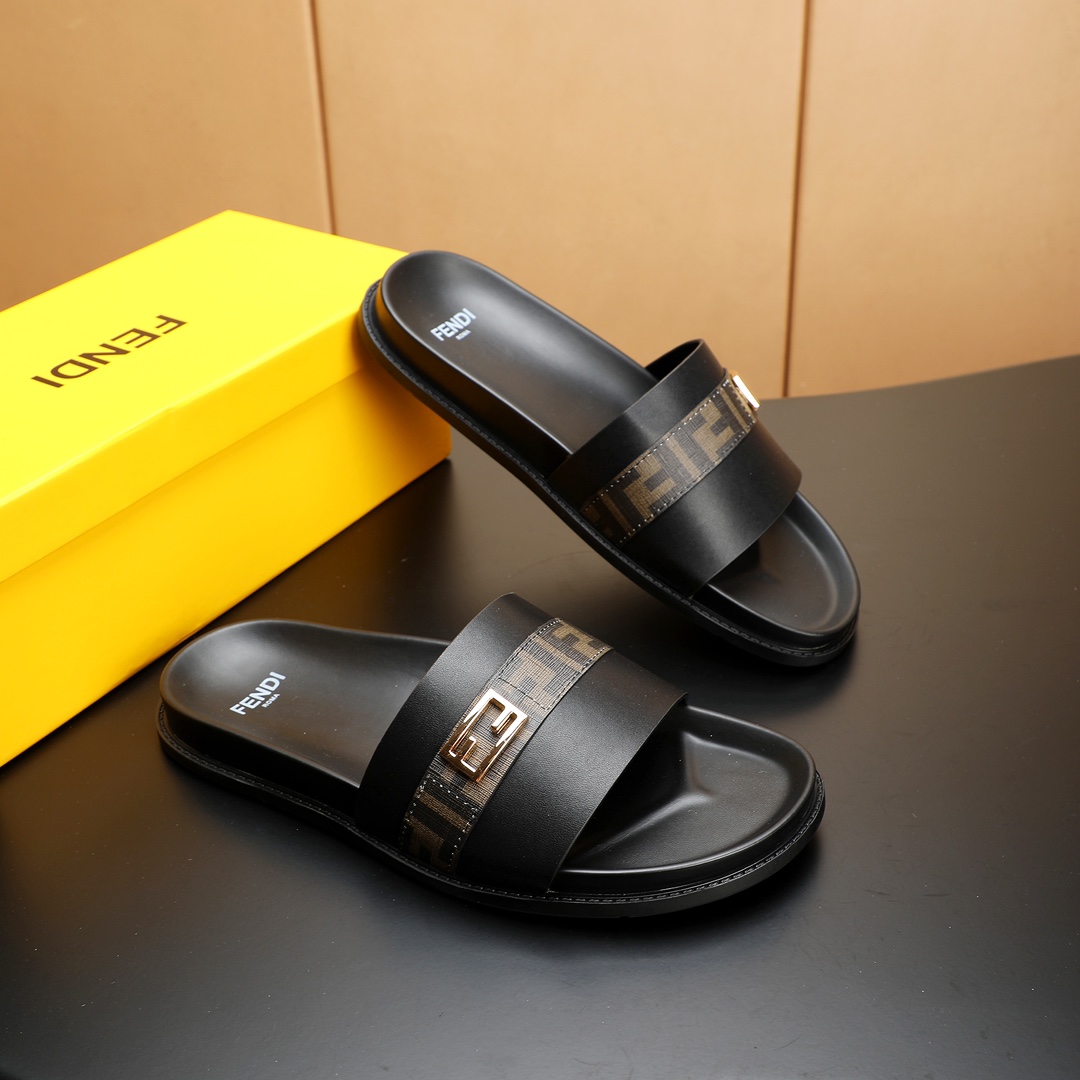 Cheap Fendi Slippers For Men Fendi Slides For Men in 234395, $50 USD- [IB234395] - Replica Fendi Slippers And Sandals For Men