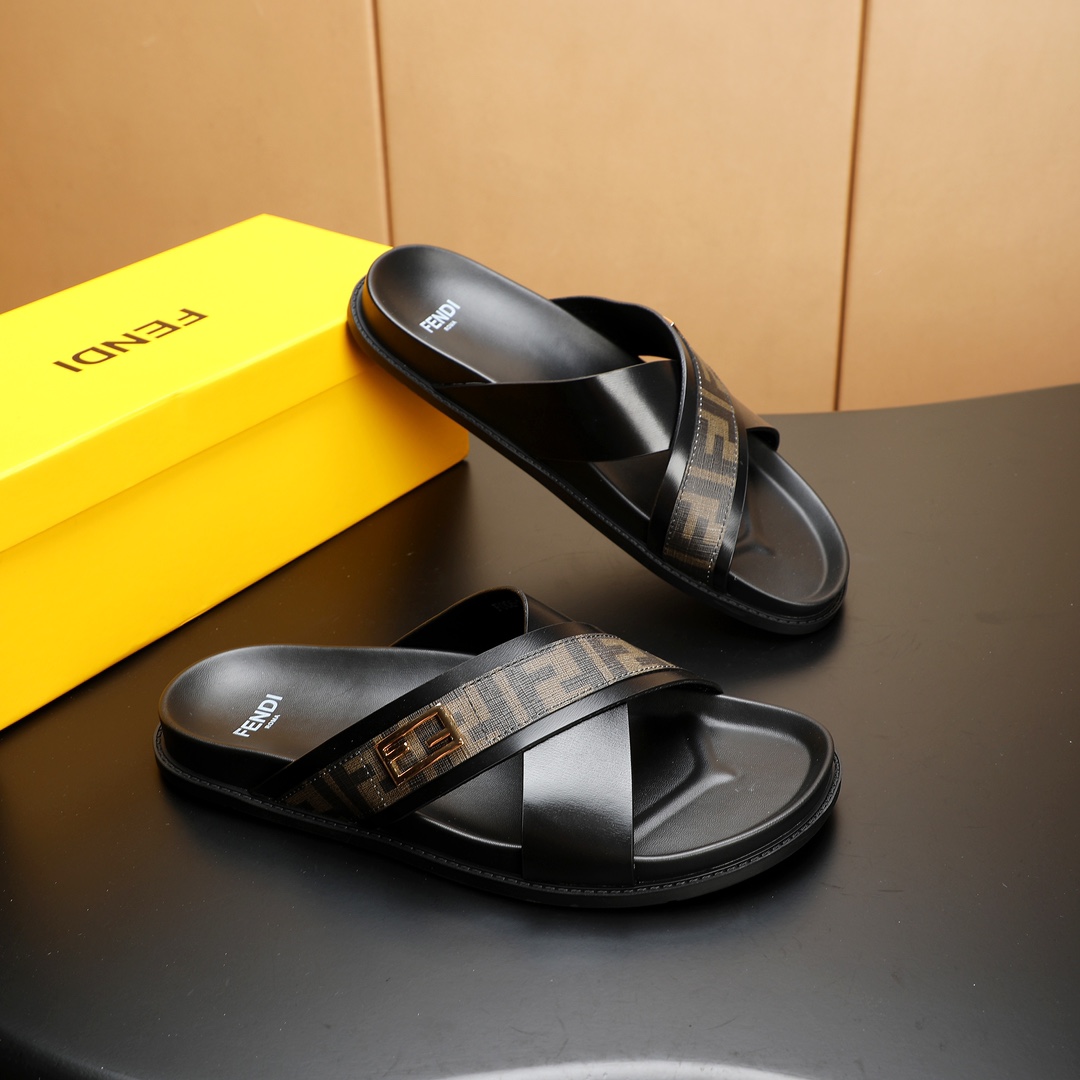 Cheap Fendi Slippers For Men Fendi Slides For Men in 234396, $50 USD- [IB234396] - Replica Fendi Slippers And Sandals For Men