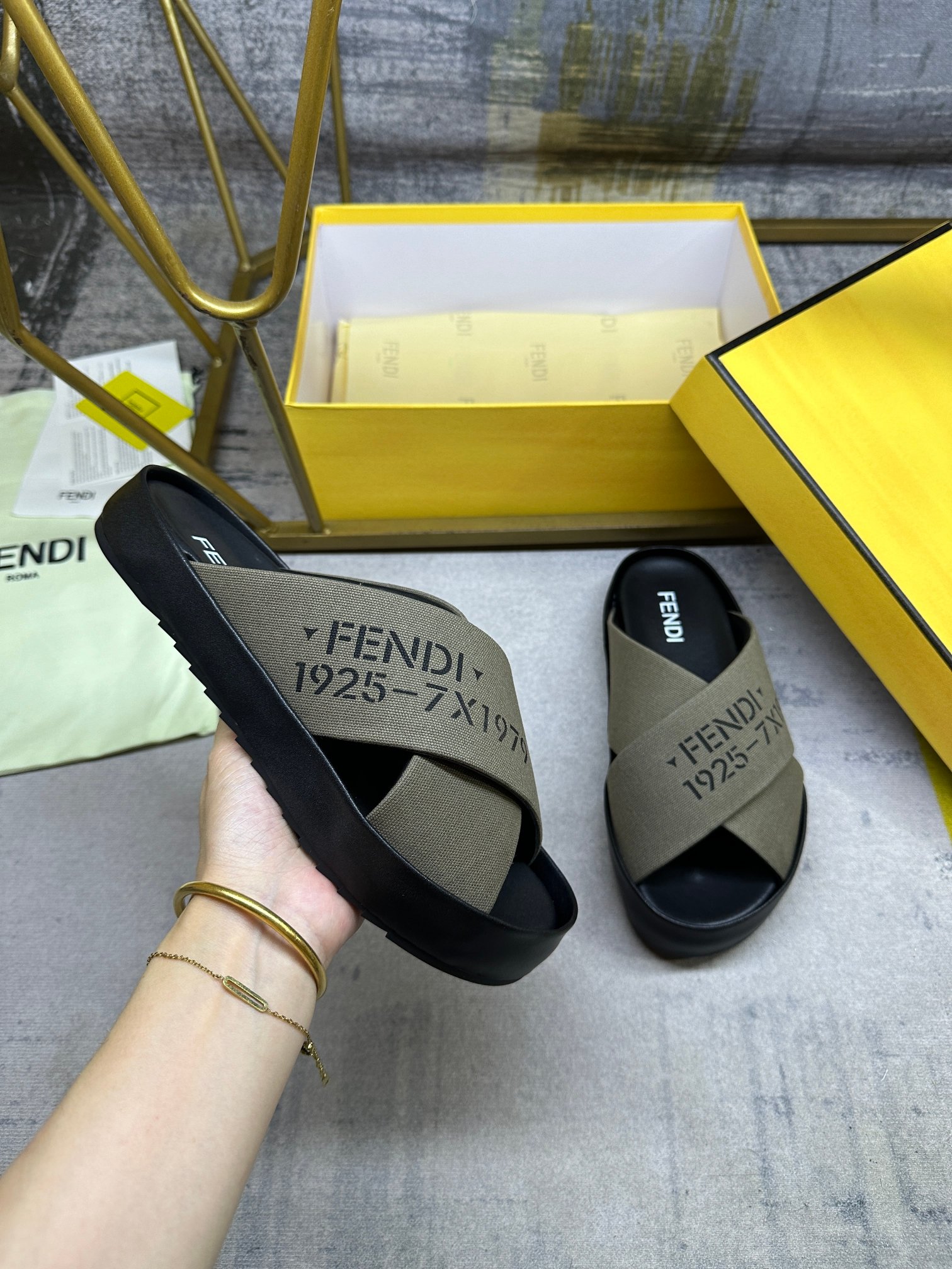 Cheap Fendi Slippers For Women in 234460, $75 USD- [IB234460] - Replica Fendi Slippers For Women