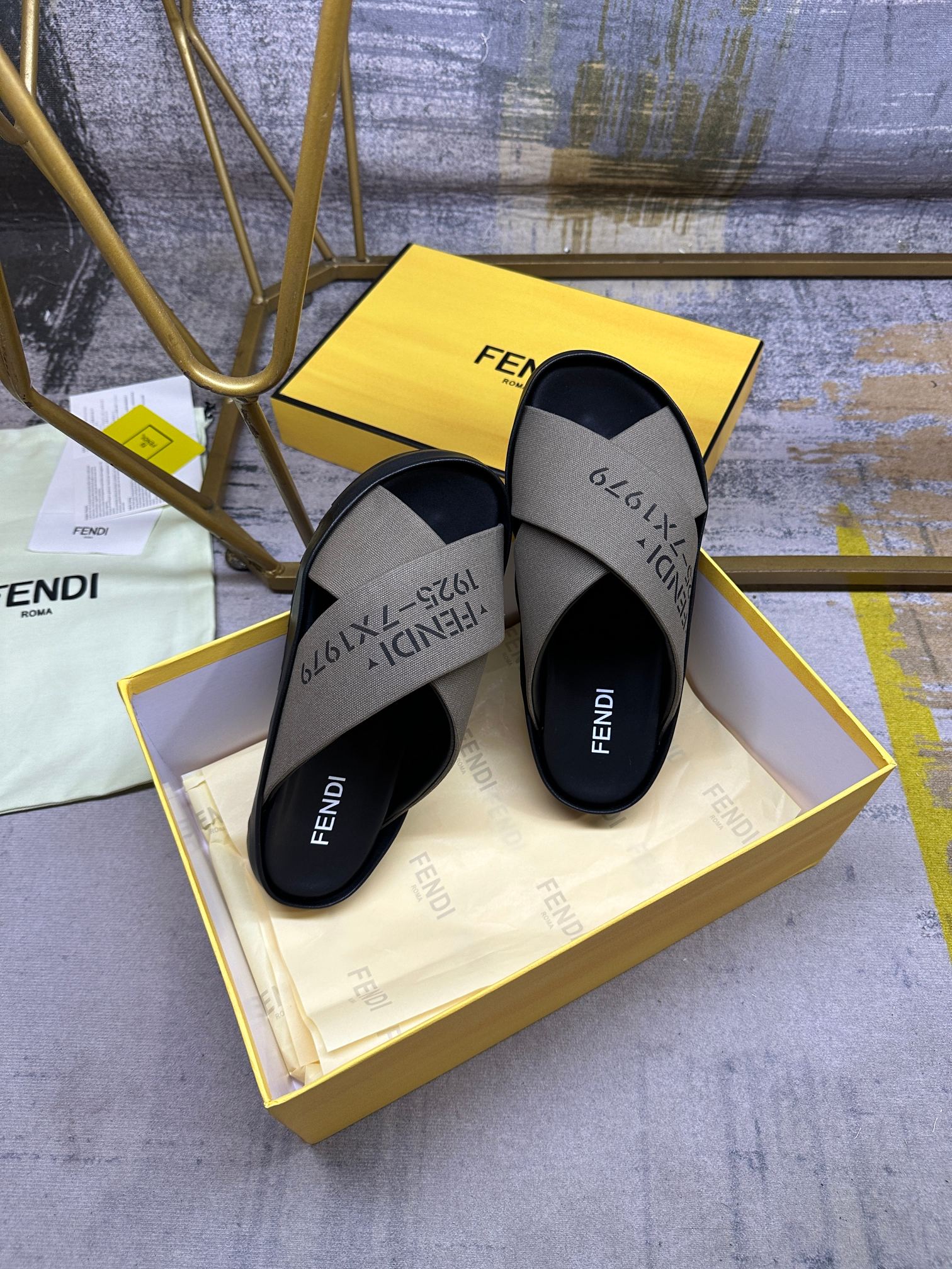 Cheap Fendi Slippers For Women in 234460, $75 USD- [IB234460] - Replica Fendi Slippers For Women