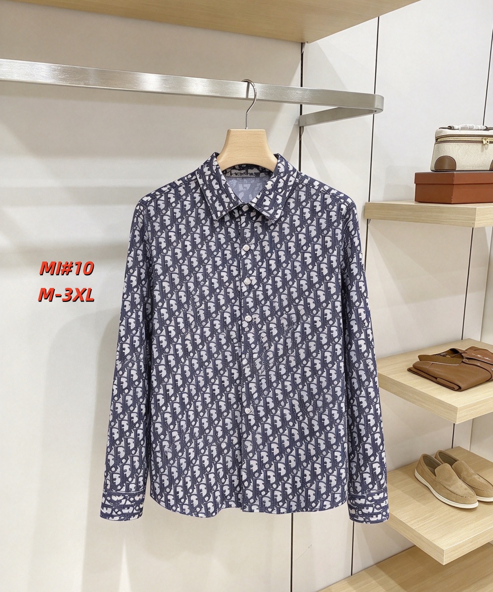 Cheap Dior Long Sleeve Polo Shirts for Men in 235026, $40 USD- [IB235026] - Replica Dior Long Sleeve Polo Shirts for Men