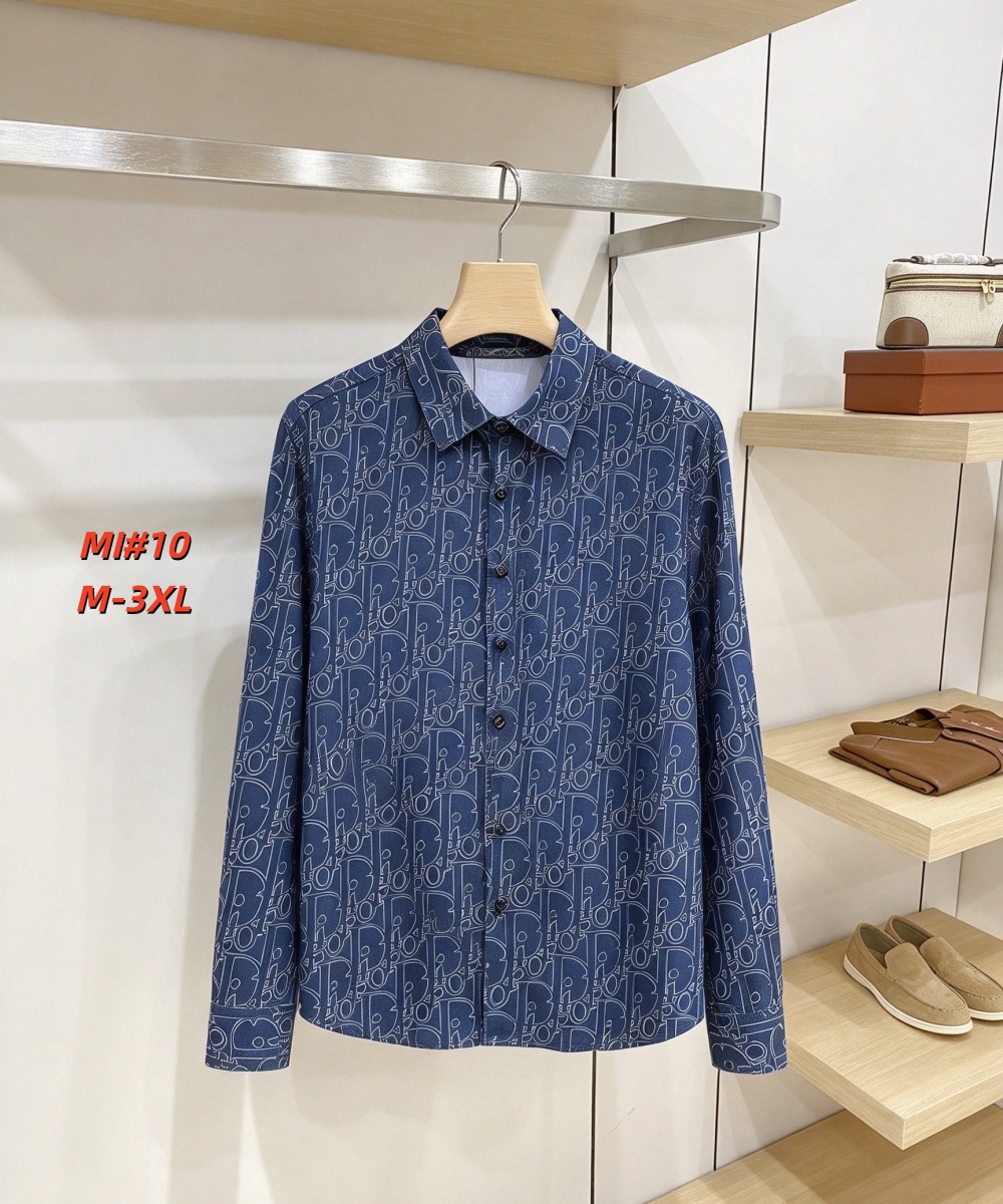 Cheap Dior Long Sleeve Polo Shirts for Men in 235028, $40 USD- [IB235028] - Replica Dior Long Sleeve Polo Shirts for Men