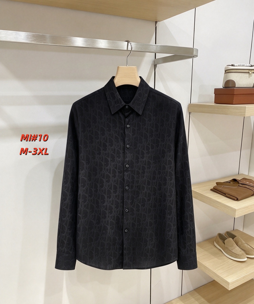 Cheap Dior Long Sleeve Polo Shirts for Men in 235058, $40 USD- [IB235058] - Replica Dior Long Sleeve Polo Shirts for Men