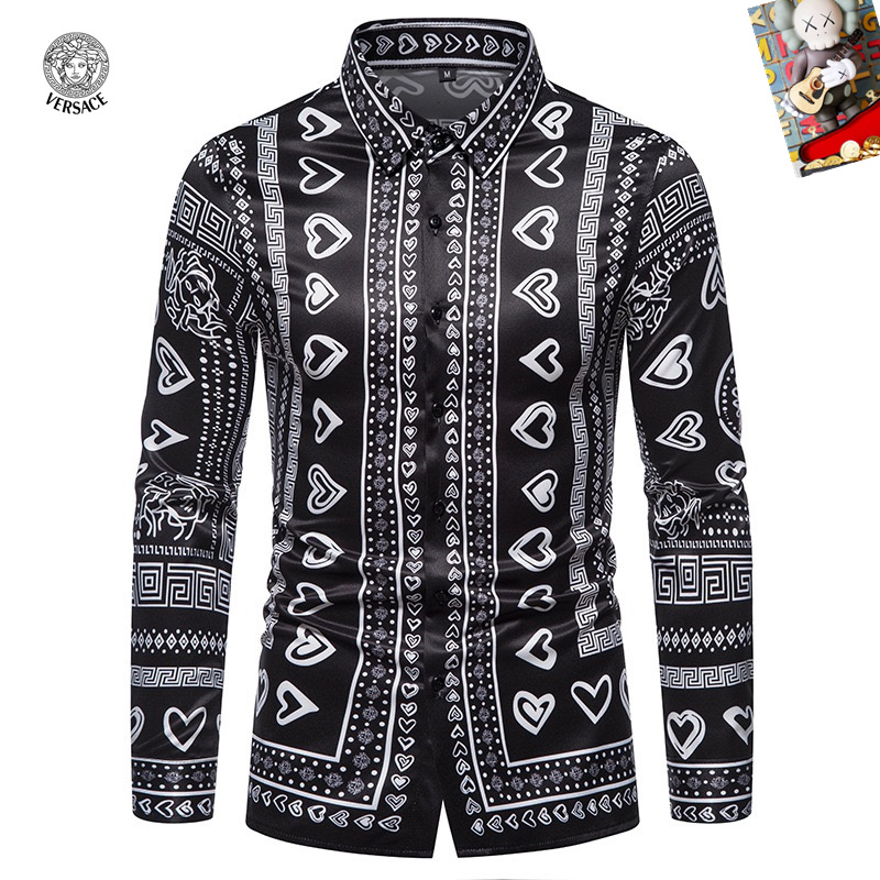 Cheap Versace Long-Sleeved Polo Shirts for Men in 235483, $45 USD- [IB235483] - Replica Versace Long-Sleeved Polo Shirts for Men