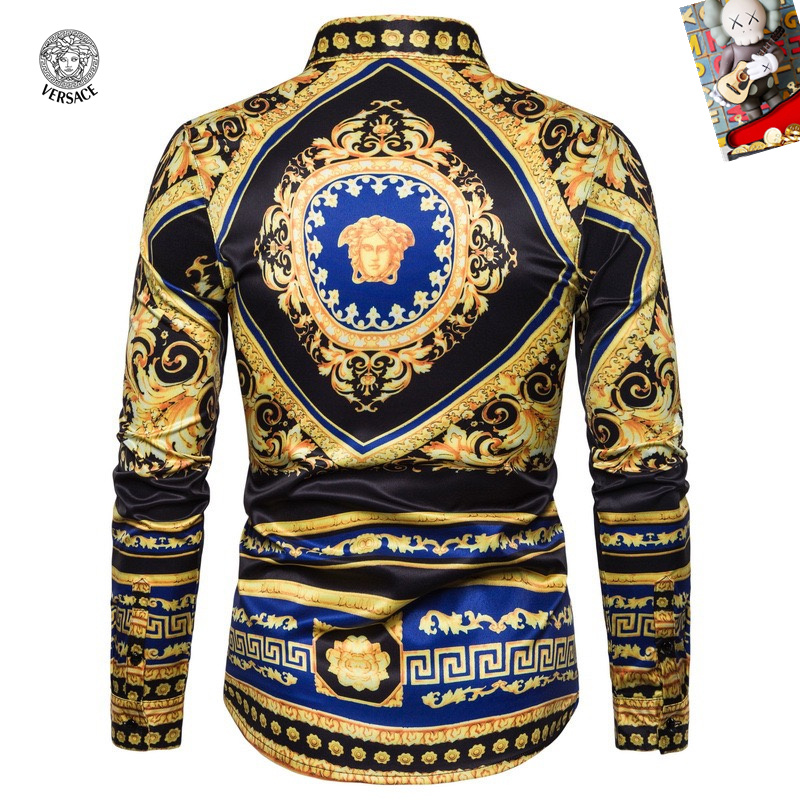 Cheap Versace Long-Sleeved Polo Shirts for Men in 235484, $45 USD- [IB235484] - Replica Versace Long-Sleeved Polo Shirts for Men