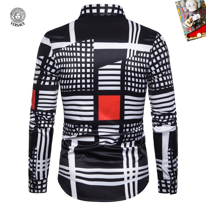 Cheap Versace Long-Sleeved Polo Shirts for Men in 235485, $45 USD- [IB235485] - Replica Versace Long-Sleeved Polo Shirts for Men