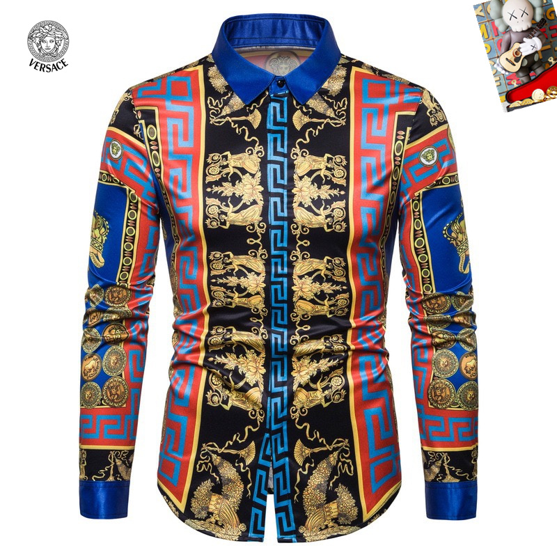 Cheap Versace Long-Sleeved Polo Shirts for Men in 235486, $45 USD- [IB235486] - Replica Versace Long-Sleeved Polo Shirts for Men