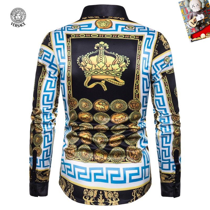 Cheap Versace Long-Sleeved Polo Shirts for Men in 235487, $45 USD- [IB235487] - Replica Versace Long-Sleeved Polo Shirts for Men