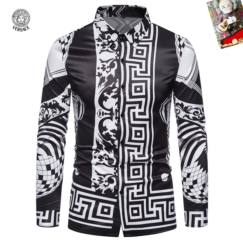 Cheap Versace Long-Sleeved Polo Shirts for Men in 235490, $45 USD- [IB235490] - Replica Versace Long-Sleeved Polo Shirts for Men