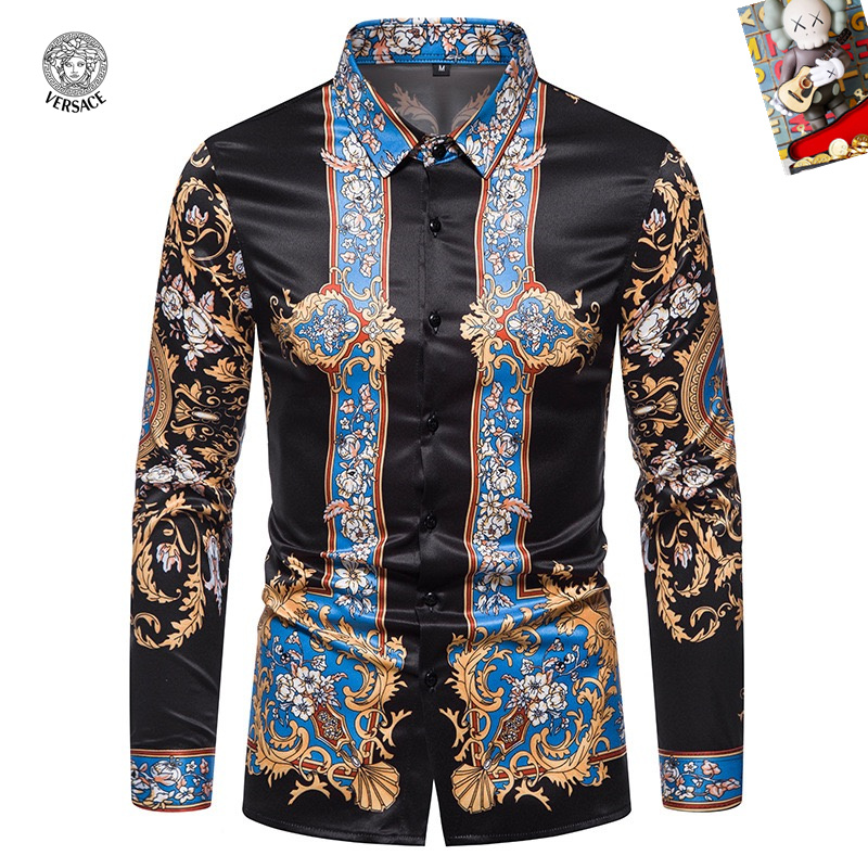 Cheap Versace Long-Sleeved Polo Shirts for Men in 235491, $45 USD- [IB235491] - Replica Versace Long-Sleeved Polo Shirts for Men