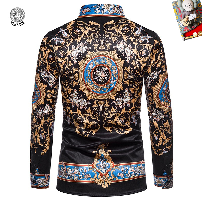 Cheap Versace Long-Sleeved Polo Shirts for Men in 235491, $45 USD- [IB235491] - Replica Versace Long-Sleeved Polo Shirts for Men