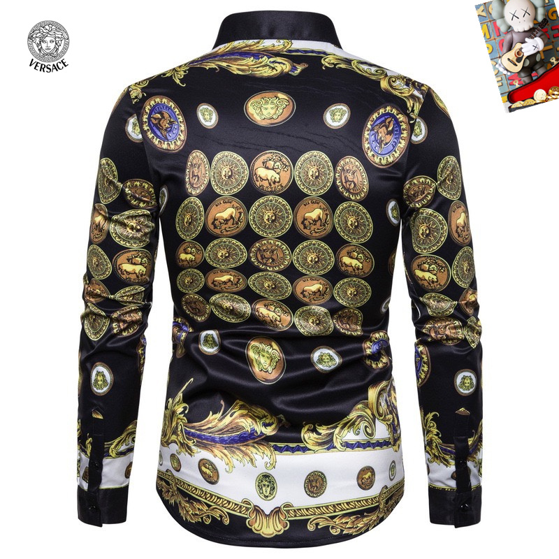 Cheap Versace Long-Sleeved Polo Shirts for Men in 235492, $45 USD- [IB235492] - Replica Versace Long-Sleeved Polo Shirts for Men