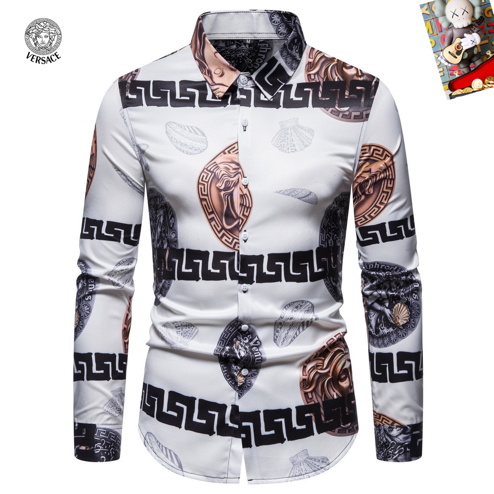 Cheap Versace Long-Sleeved Polo Shirts for Men in 235493, $45 USD- [IB235493] - Replica Versace Long-Sleeved Polo Shirts for Men