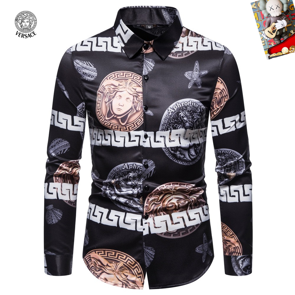 Cheap Versace Long-Sleeved Polo Shirts for Men in 235494, $45 USD- [IB235494] - Replica Versace Long-Sleeved Polo Shirts for Men