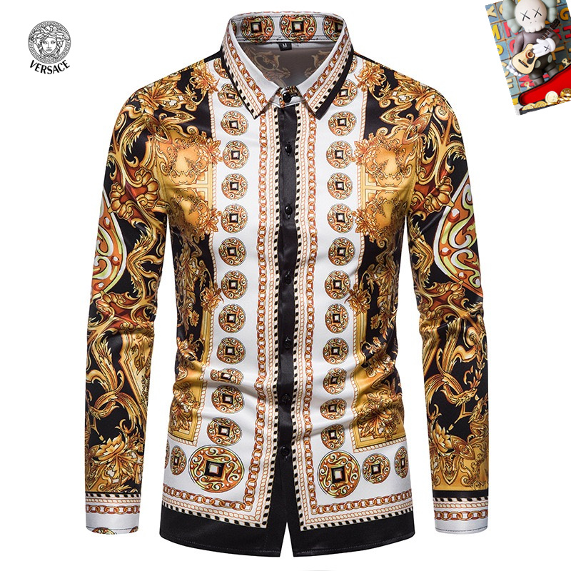 Cheap Versace Long-Sleeved Polo Shirts for Men in 235495, $45 USD- [IB235495] - Replica Versace Long-Sleeved Polo Shirts for Men