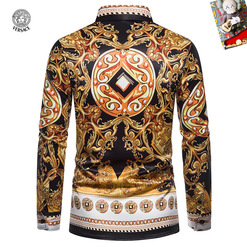 Cheap Versace Long-Sleeved Polo Shirts for Men in 235495, $45 USD- [IB235495] - Replica Versace Long-Sleeved Polo Shirts for Men