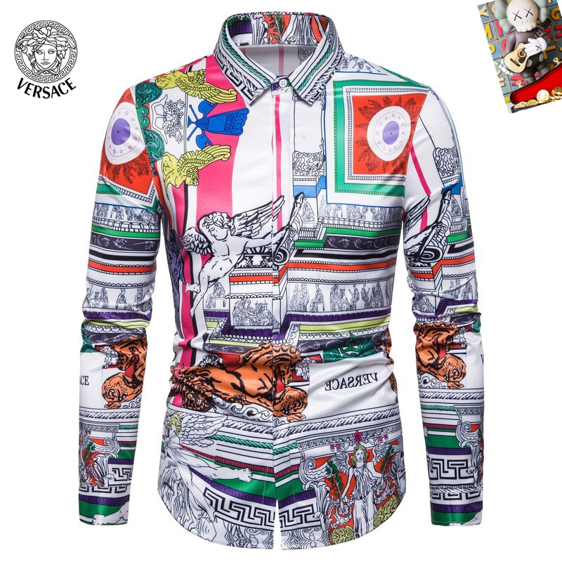 Cheap Versace Long-Sleeved Polo Shirts for Men in 235496, $45 USD- [IB235496] - Replica Versace Long-Sleeved Polo Shirts for Men