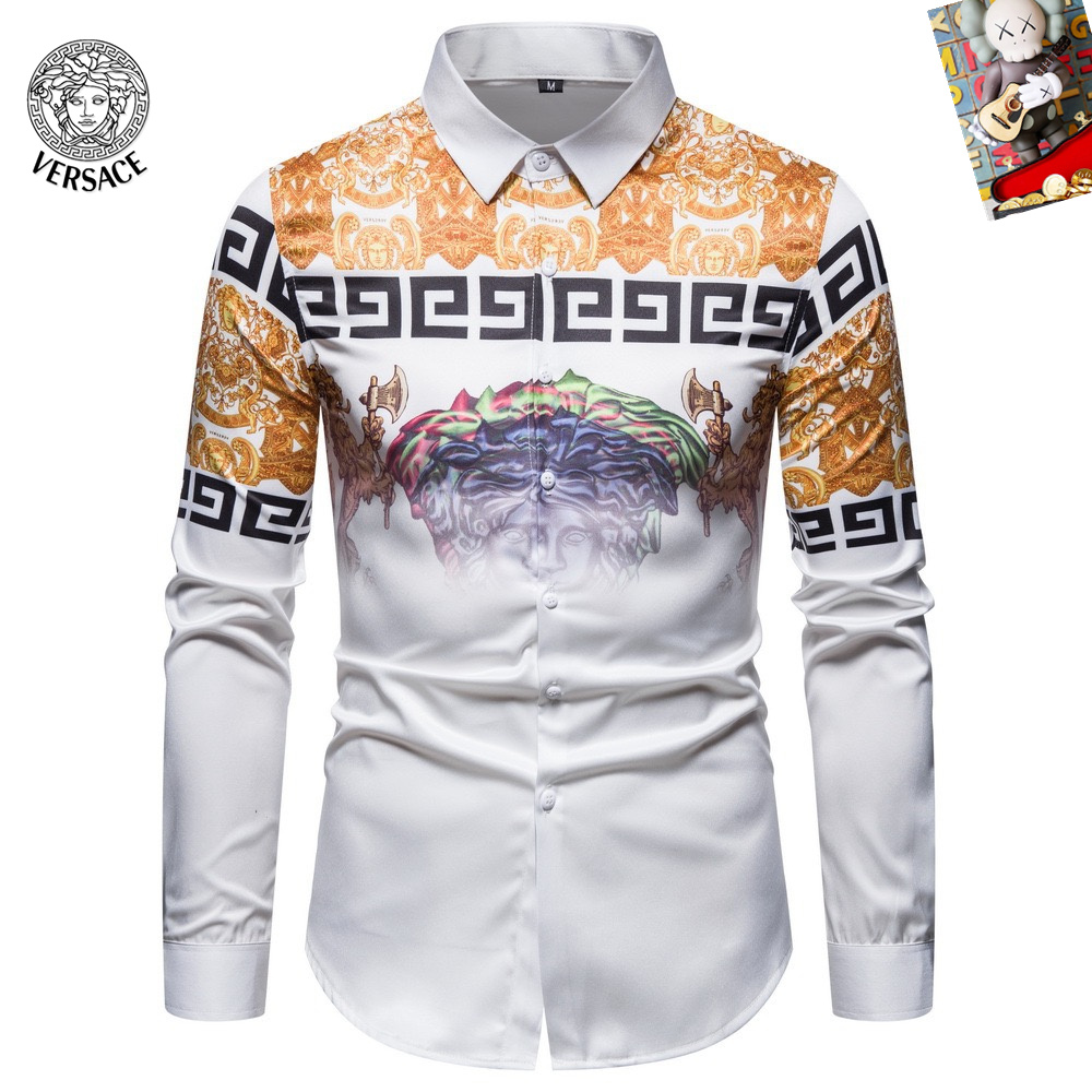 Cheap Versace Long-Sleeved Polo Shirts for Men in 235499, $45 USD- [IB235499] - Replica Versace Long-Sleeved Polo Shirts for Men