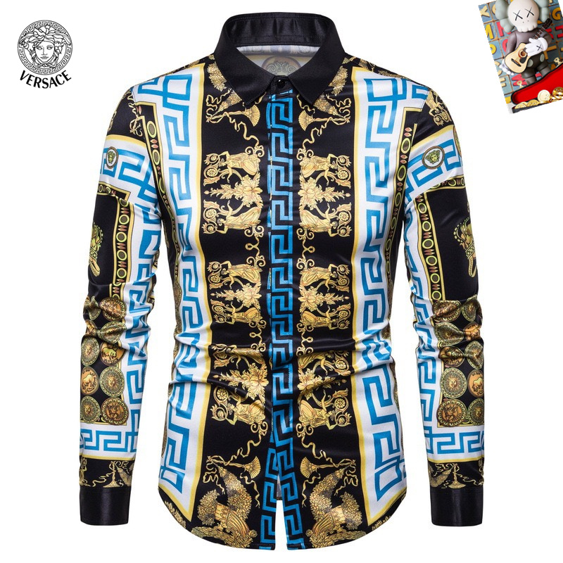 Cheap Versace Long-Sleeved Polo Shirts for Men in 235501, $45 USD- [IB235501] - Replica Versace Long-Sleeved Polo Shirts for Men