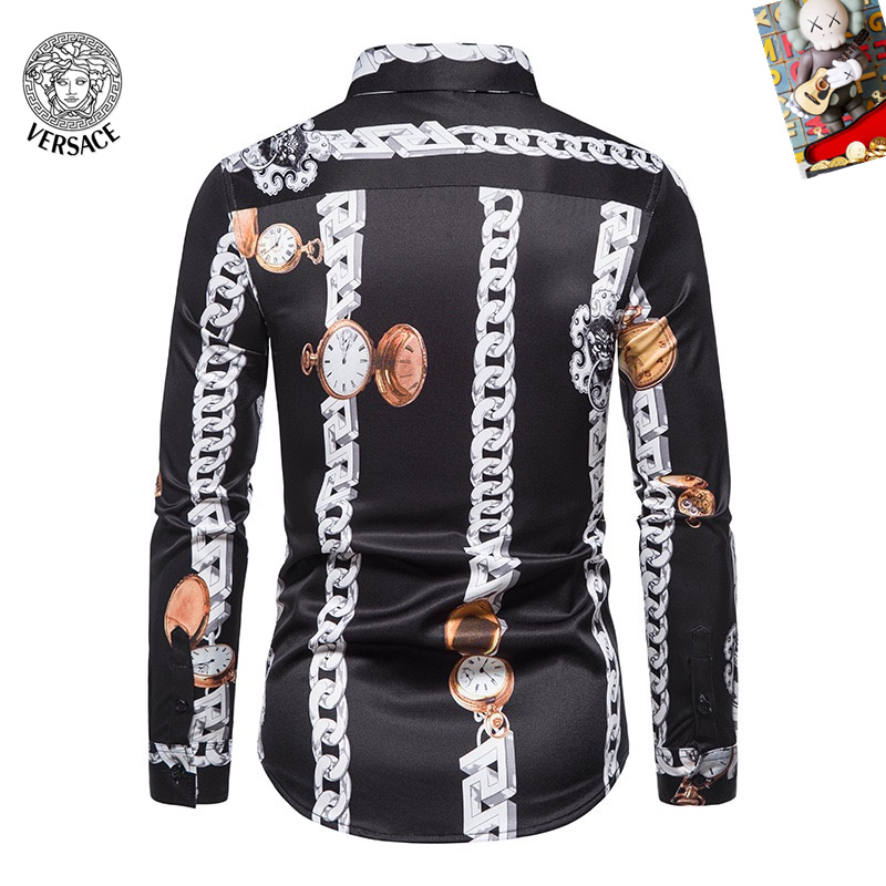 Cheap Versace Long-Sleeved Polo Shirts for Men in 235502, $45 USD- [IB235502] - Replica Versace Long-Sleeved Polo Shirts for Men