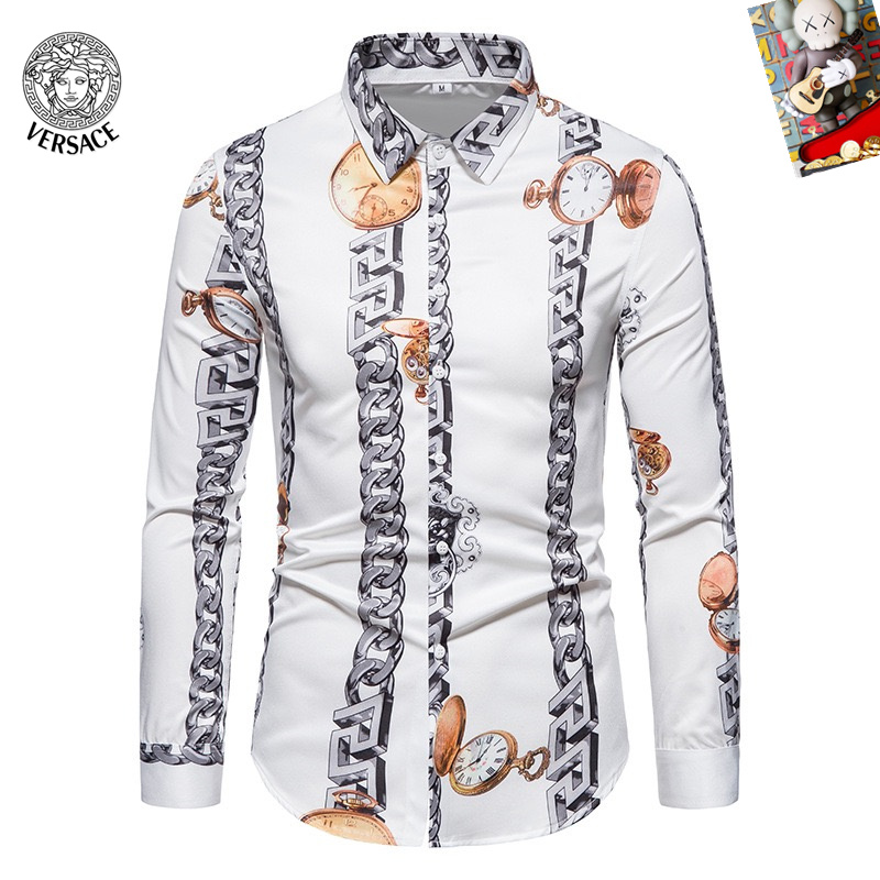 Cheap Versace Long-Sleeved Polo Shirts for Men in 235503, $45 USD- [IB235503] - Replica Versace Long-Sleeved Polo Shirts for Men