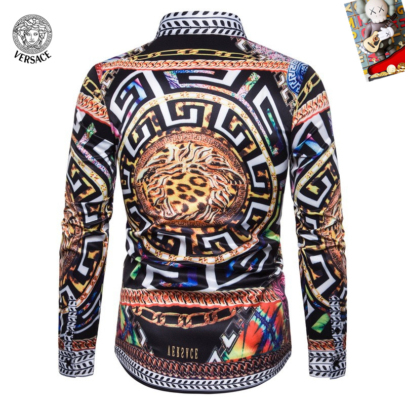 Cheap Versace Long-Sleeved Polo Shirts for Men in 235504, $45 USD- [IB235504] - Replica Versace Long-Sleeved Polo Shirts for Men