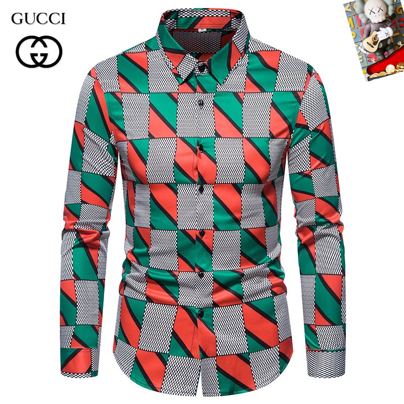 Cheap Gucci Long-Sleeved Shirts for Men in 235506, $45 USD- [IB235506] - Replica Gucci Long-Sleeved Shirts for Men