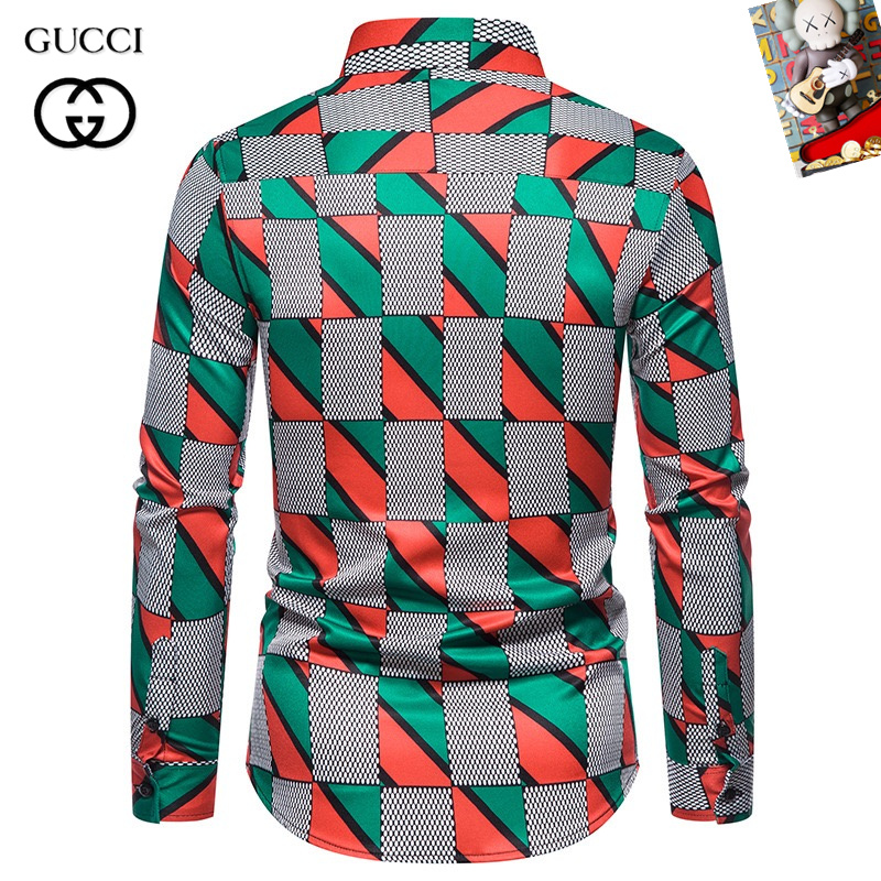 Cheap Gucci Long-Sleeved Shirts for Men in 235506, $45 USD- [IB235506] - Replica Gucci Long-Sleeved Shirts for Men