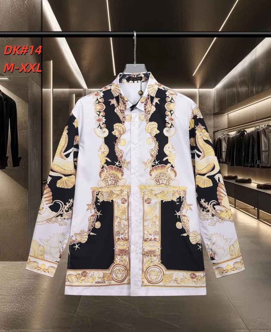 Cheap Versace Long-Sleeved Polo Shirts for Men in 235574, $50 USD- [IB235574] - Replica Versace Long-Sleeved Polo Shirts for Men