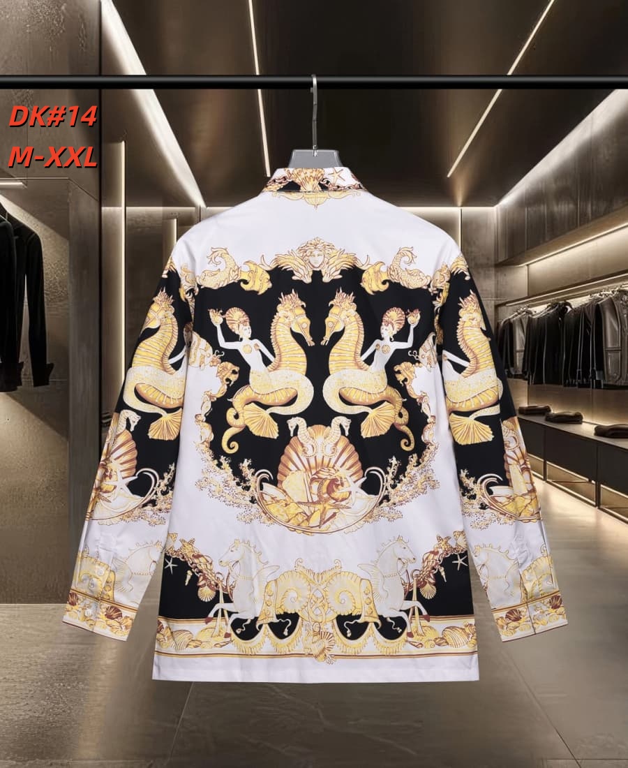 Cheap Versace Long-Sleeved Polo Shirts for Men in 235574, $50 USD- [IB235574] - Replica Versace Long-Sleeved Polo Shirts for Men