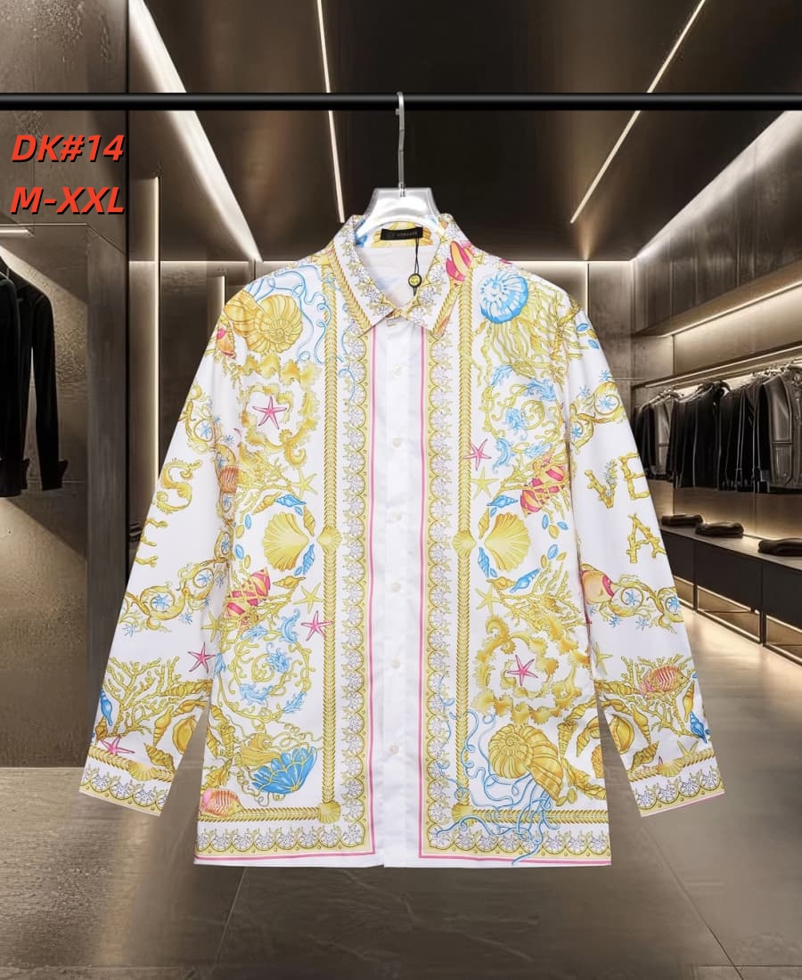 Cheap Versace Long-Sleeved Polo Shirts for Men in 235575, $50 USD- [IB235575] - Replica Versace Long-Sleeved Polo Shirts for Men