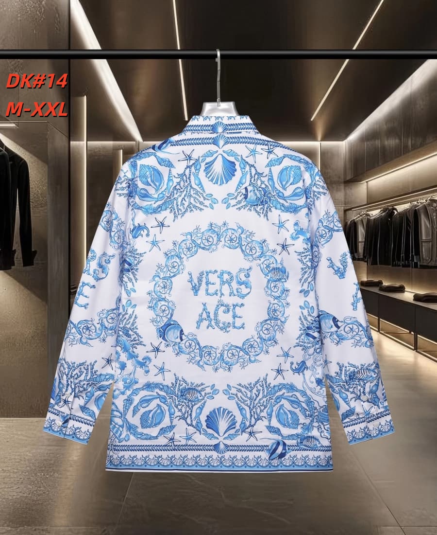 Cheap Versace Long-Sleeved Polo Shirts for Men in 235578, $50 USD- [IB235578] - Replica Versace Long-Sleeved Polo Shirts for Men