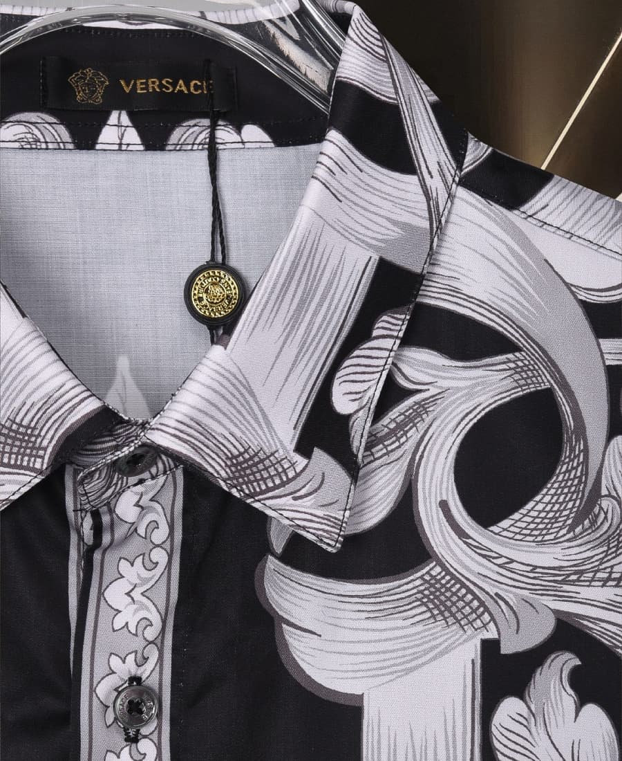 Cheap Versace Long-Sleeved Polo Shirts for Men in 235580, $50 USD- [IB235580] - Replica Versace Long-Sleeved Polo Shirts for Men