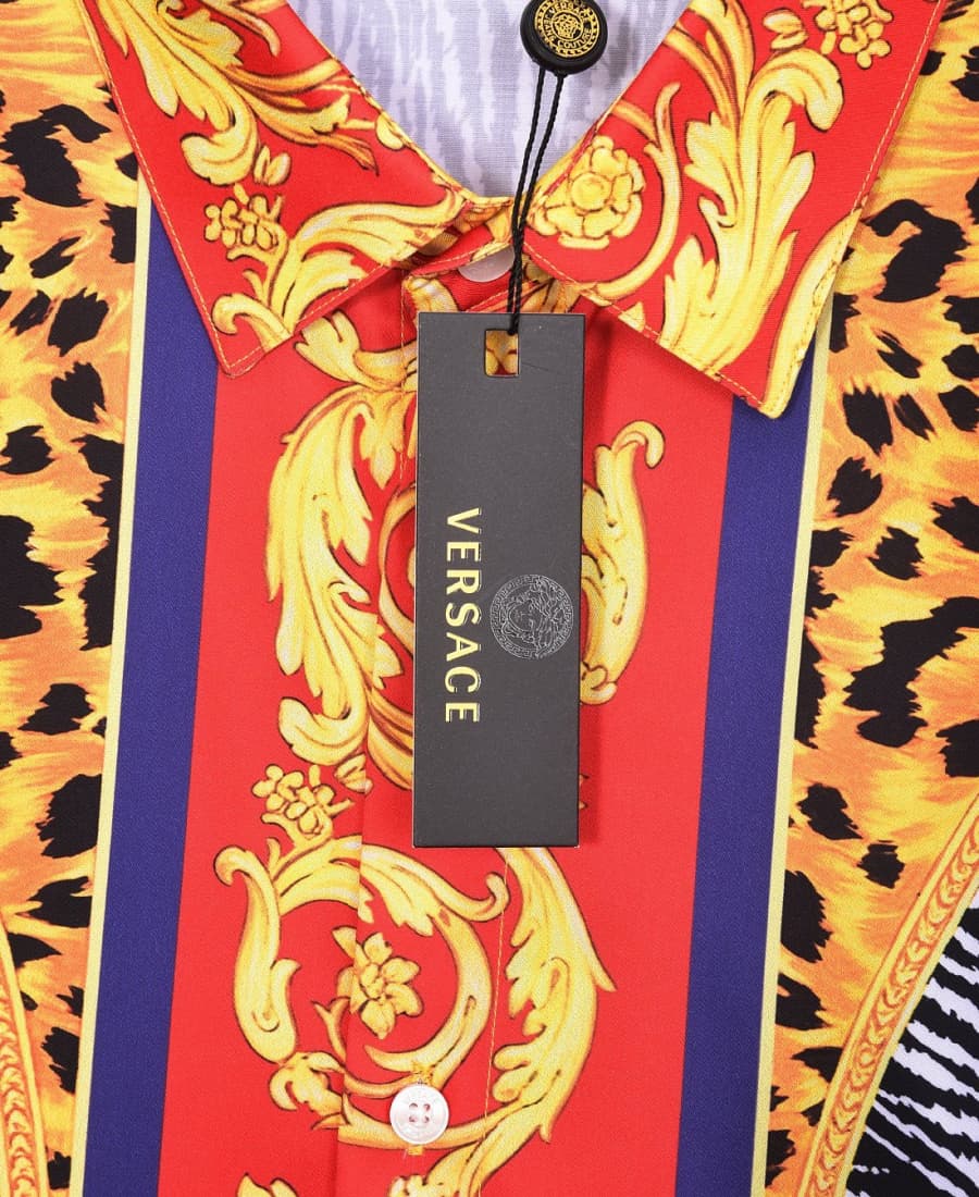 Cheap Versace Long-Sleeved Polo Shirts for Men in 235581, $50 USD- [IB235581] - Replica Versace Long-Sleeved Polo Shirts for Men
