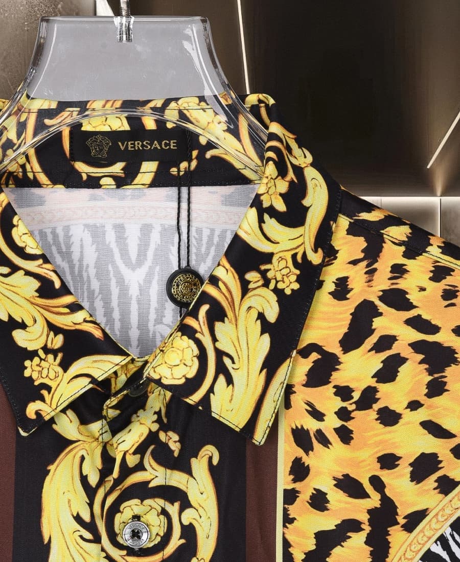 Cheap Versace Long-Sleeved Polo Shirts for Men in 235583, $50 USD- [IB235583] - Replica Versace Long-Sleeved Polo Shirts for Men