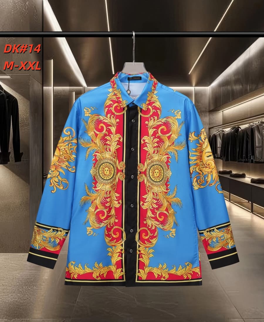 Cheap Versace Long-Sleeved Polo Shirts for Men in 235584, $50 USD- [IB235584] - Replica Versace Long-Sleeved Polo Shirts for Men