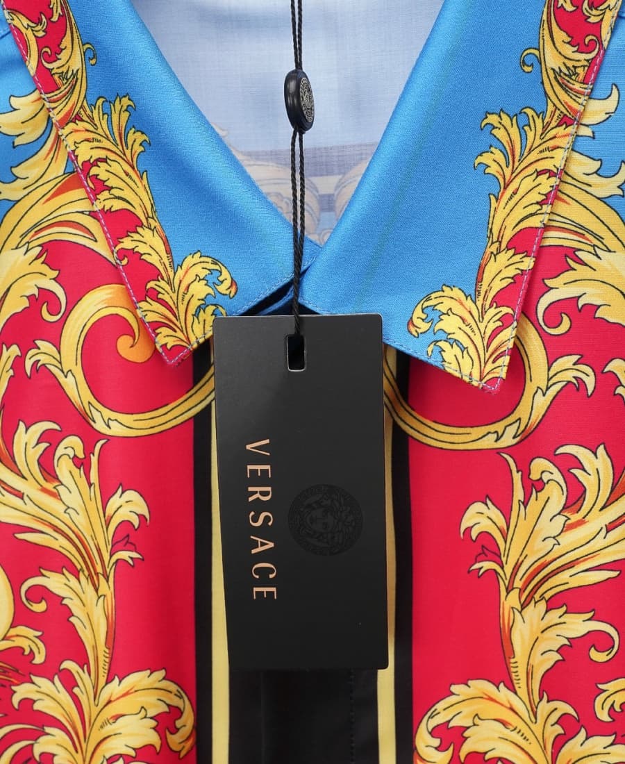 Cheap Versace Long-Sleeved Polo Shirts for Men in 235584, $50 USD- [IB235584] - Replica Versace Long-Sleeved Polo Shirts for Men