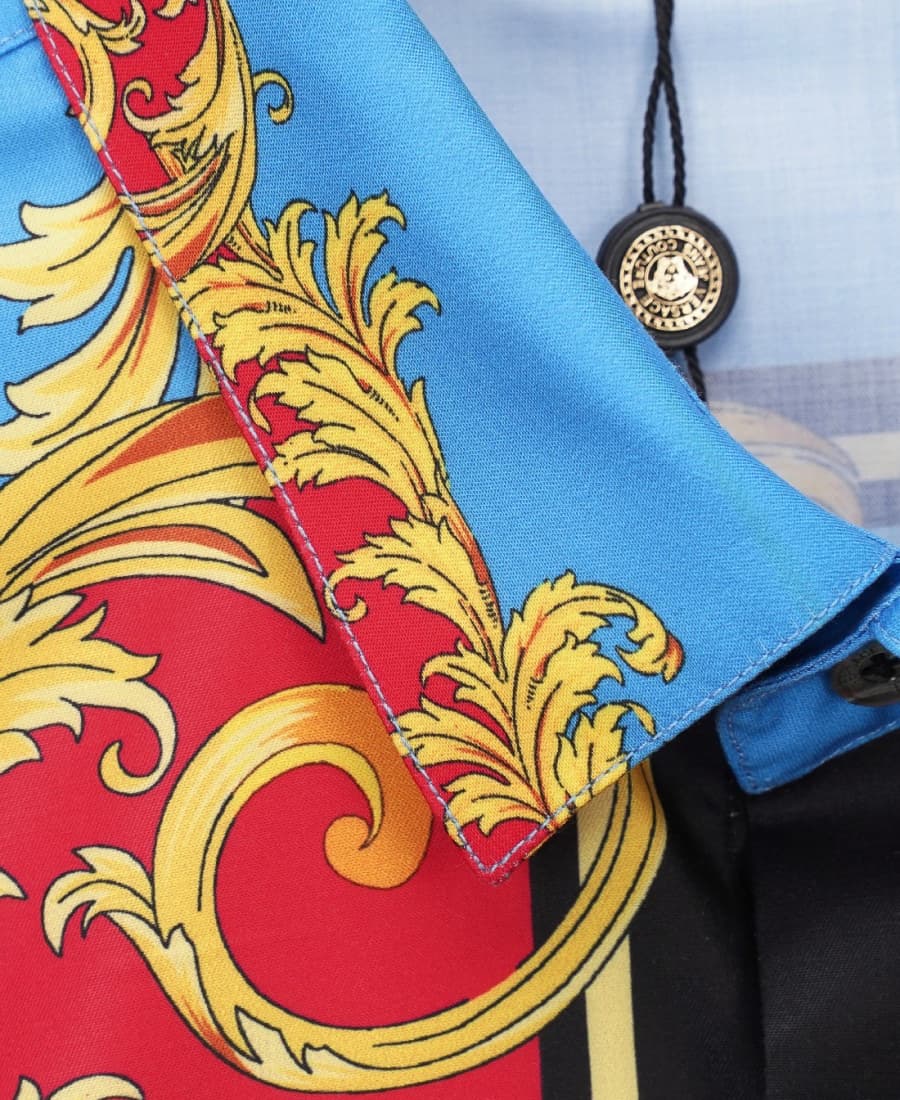 Cheap Versace Long-Sleeved Polo Shirts for Men in 235584, $50 USD- [IB235584] - Replica Versace Long-Sleeved Polo Shirts for Men