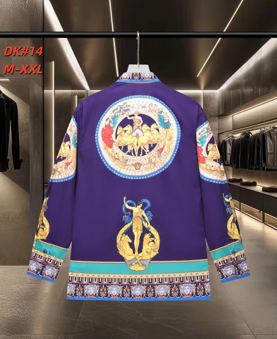 Cheap Versace Long-Sleeved Polo Shirts for Men in 235586, $50 USD- [IB235586] - Replica Versace Long-Sleeved Polo Shirts for Men