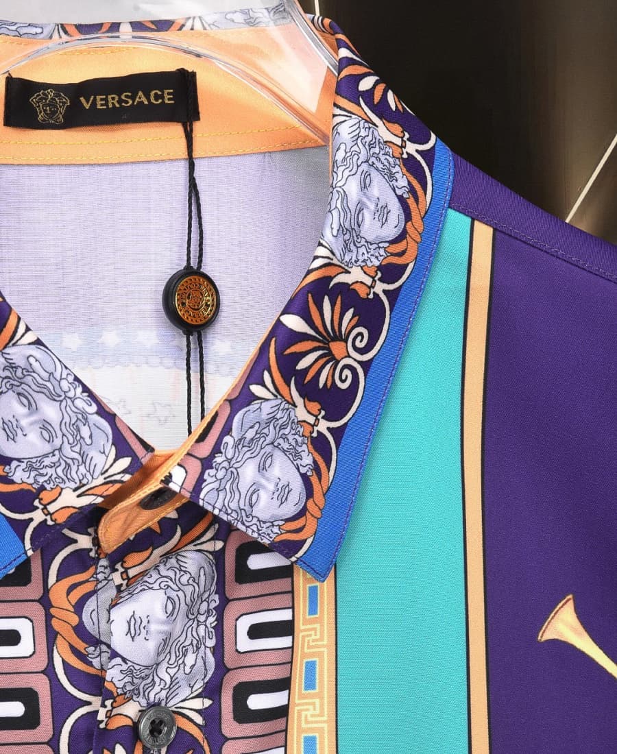 Cheap Versace Long-Sleeved Polo Shirts for Men in 235586, $50 USD- [IB235586] - Replica Versace Long-Sleeved Polo Shirts for Men