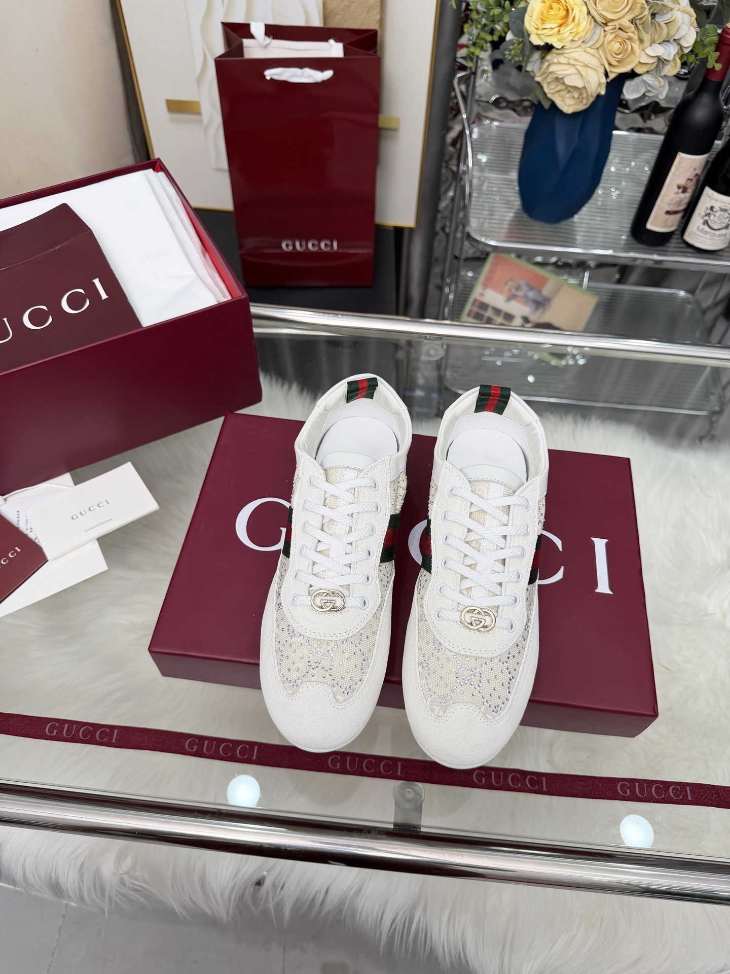 Cheap Gucci Sneakers For Women in 235616, $85 USD- [IB235616] - Replica Gucci Sneakers For Women