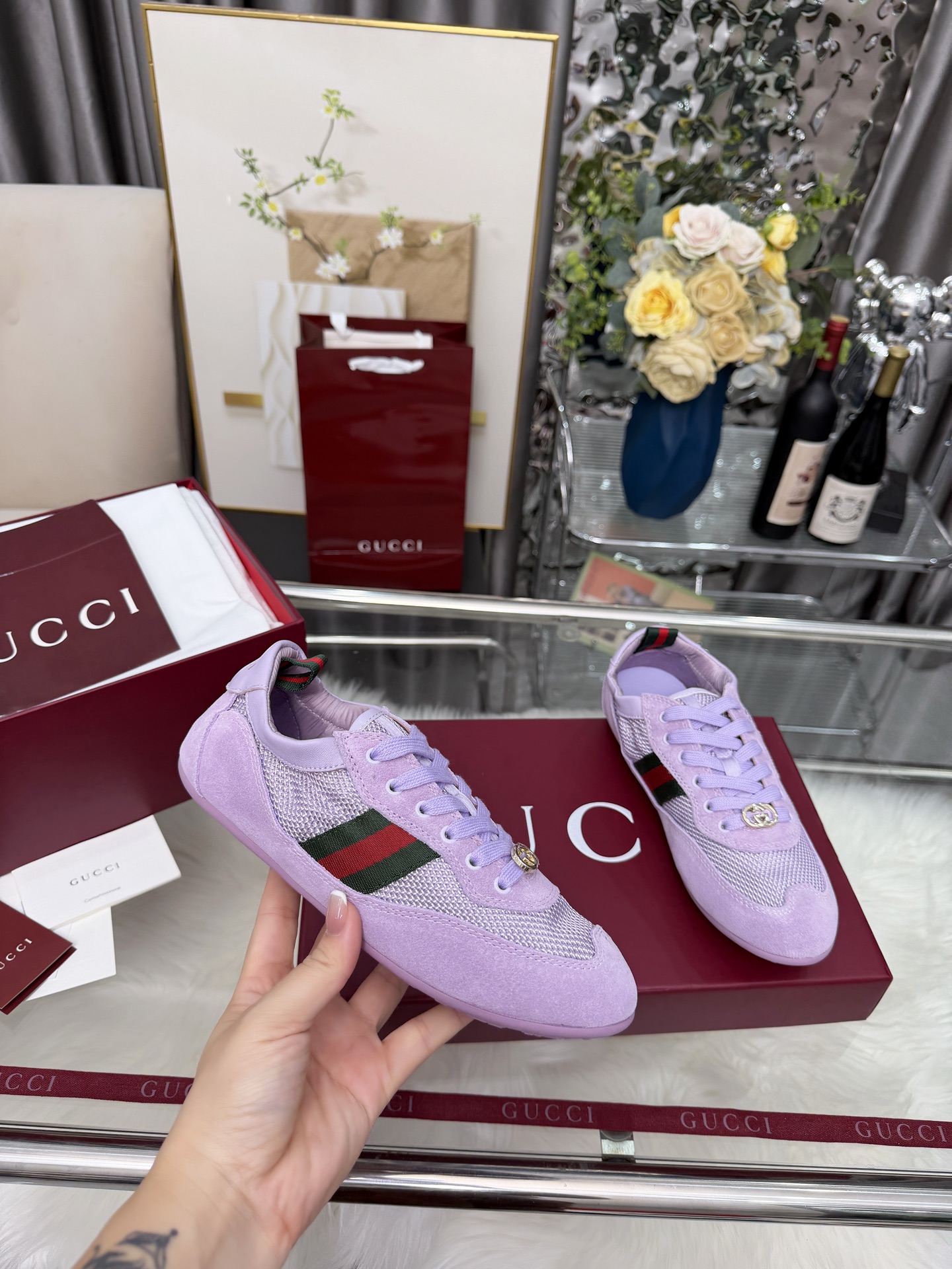 Cheap Gucci Sneakers For Women in 235618, $85 USD- [IB235618] - Replica Gucci Sneakers For Women